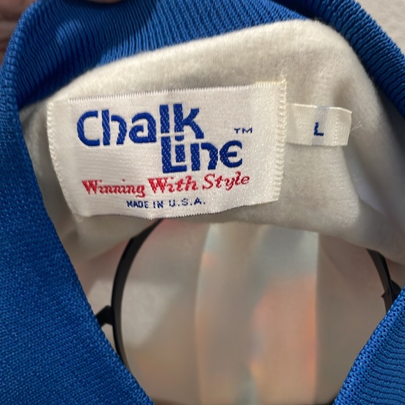 Men’s VINTAGE MADE IN USA CHALK LINE SUPERBOWL XXV SILVER ANNIVERSARY JACKET SZL - Picture 4 of 8